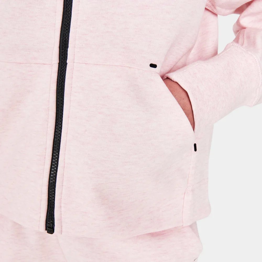 Nike Sportswear Junior Girls' Tech Fleece Full-Zip Hoodie Pink Foam /  Heather - Black