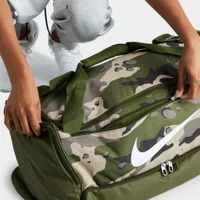 Nike Brasilia Camo Training Duffel Bag Khaki / Rough Green - White