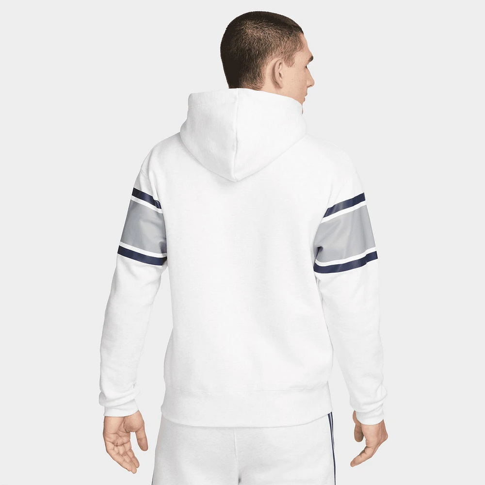 Jordan Paris Saint-Germain Full-Zip Fleece Hoodie Birch Heather / University Red