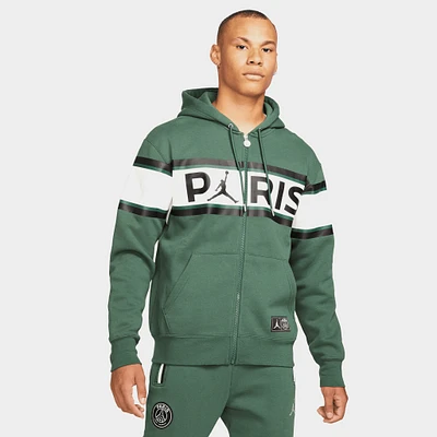 Jordan Paris Saint-Germain Full-Zip Fleece Hoodie / Noble Green