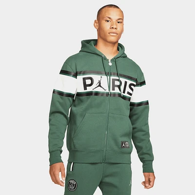 Jordan Paris Saint-Germain Full-Zip Fleece Hoodie / Noble Green