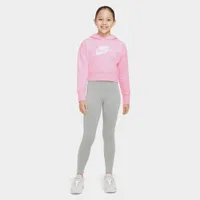 Nike Junior Girls’ Sportswear Club French Terry Cropped Pullover Hoodie Medium Soft Pink / White