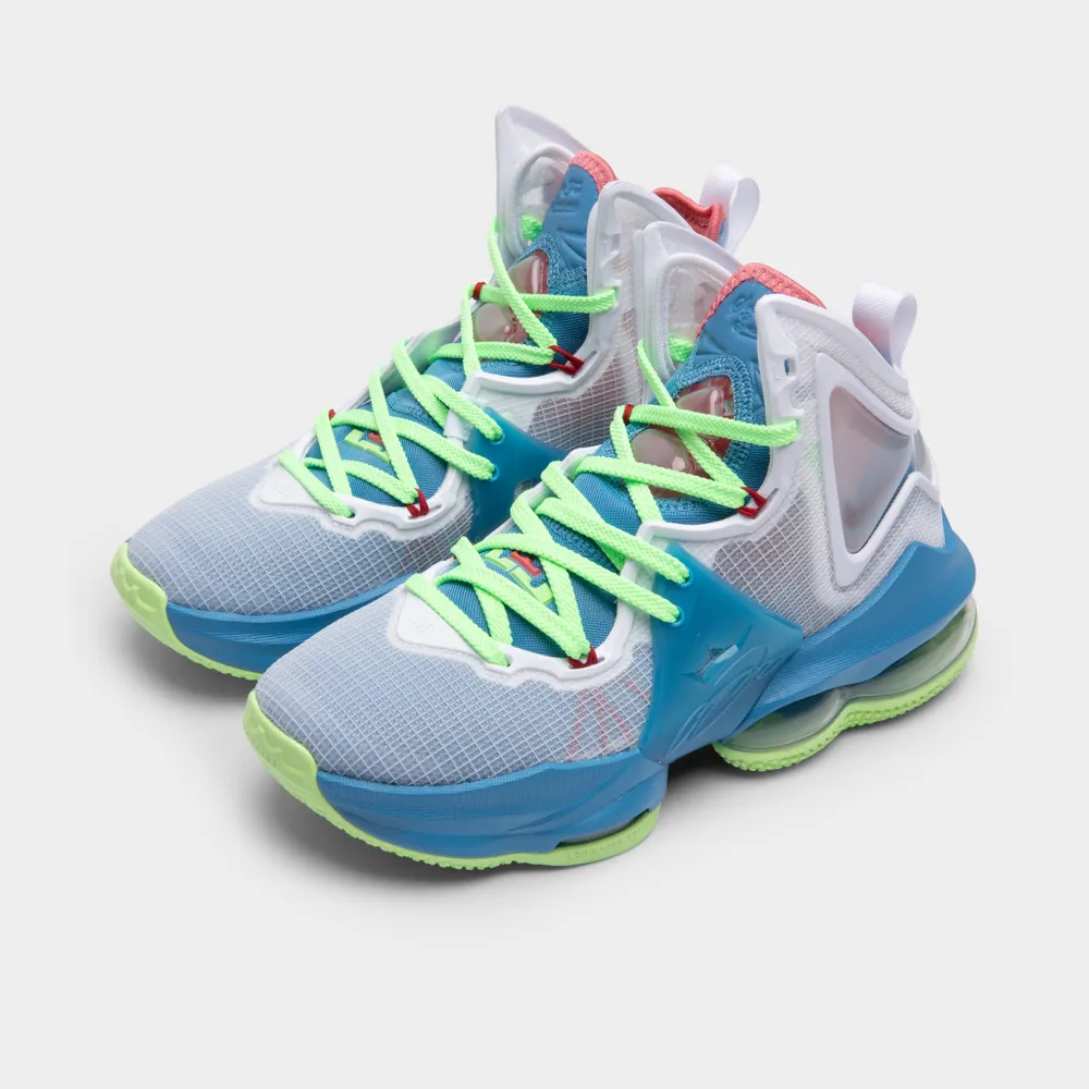 Nike LeBron 19 GS Dutch Blue / Pomegranate - Lime Glow