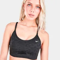 Nike Women’s Dri-FIT Indy Light-Support Padded Glitter Sports Bra Off-Noir / Black - White