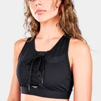 Nike Women’s Dri-FIT Swoosh Air Force 1 Medium-Support Laced Sports Bra Black /