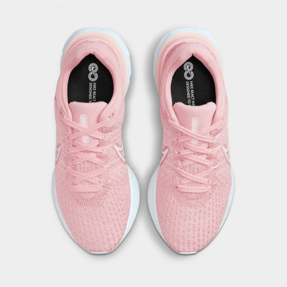 Nike Women's React Infinity Run Flyknit 3 Pink Glaze / White - Foam