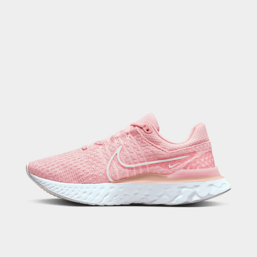 Nike Women's React Infinity Run Flyknit 3 Pink Glaze / White - Foam