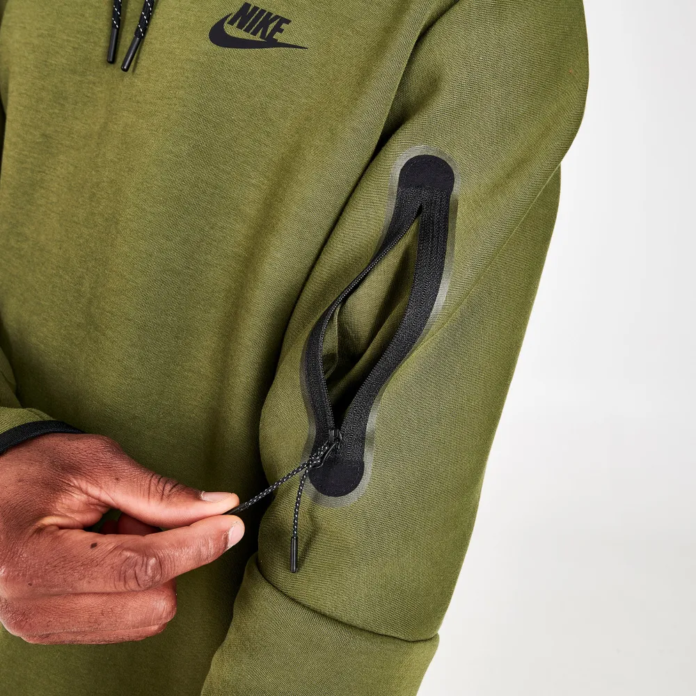 Nike Sportswear Tech Fleece Pullover Hoodie Rough Green / Black