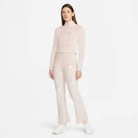 Nike Air Women’s Velour Quarter Zip Pullover Pink Oxford / White