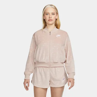 Nike Women's Air Velour Jacket Pink Oxford / White