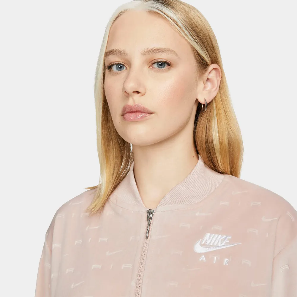 Nike Women's Air Velour Jacket Pink Oxford / White
