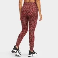 Nike Women’s Dri-FIT One Mid-Rise Printed Leggings Pink / Black Leopard Print