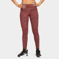 Nike Women’s Dri-FIT One Mid-Rise Printed Leggings Pink / Black Leopard Print