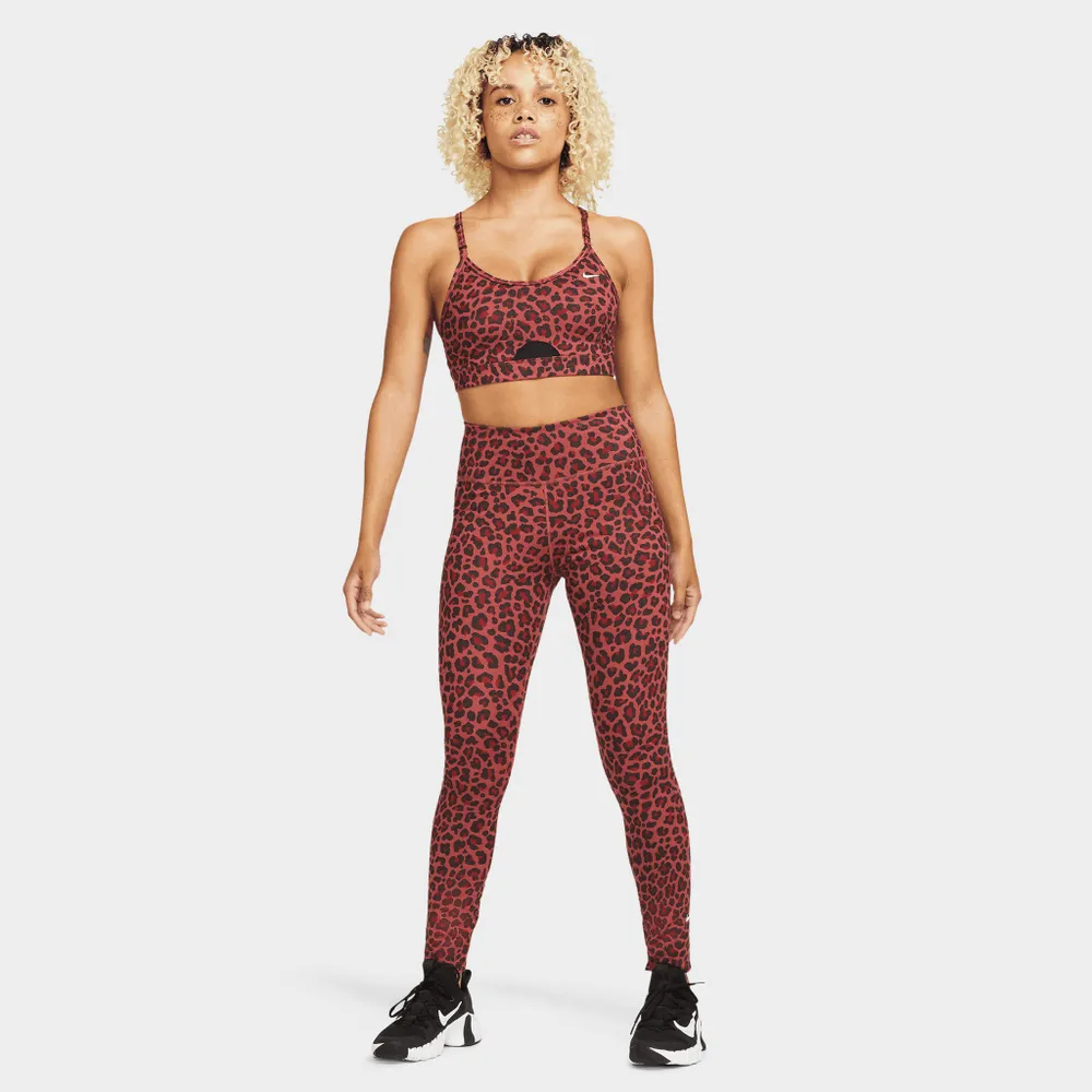 Nike Women’s Dri-FIT One Mid-Rise Printed Leggings Pink / Black Leopard Print