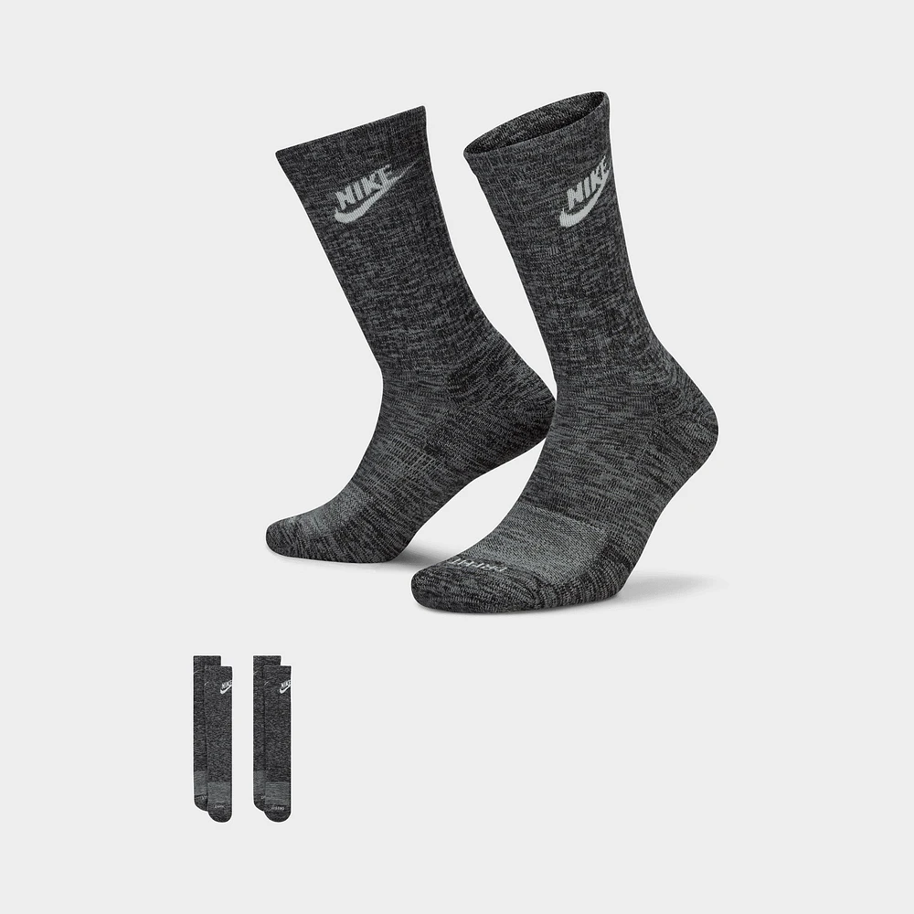 Nike Everyday Plus Cushioned Crew Socks - 2 Pack Black / White