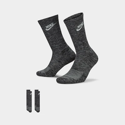 Nike Everyday Plus Cushioned Crew Socks (2 Pack) Black / White