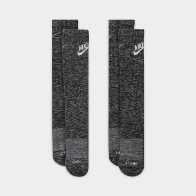 Nike Everyday Plus Cushioned Crew Socks (2 Pack) Black / White