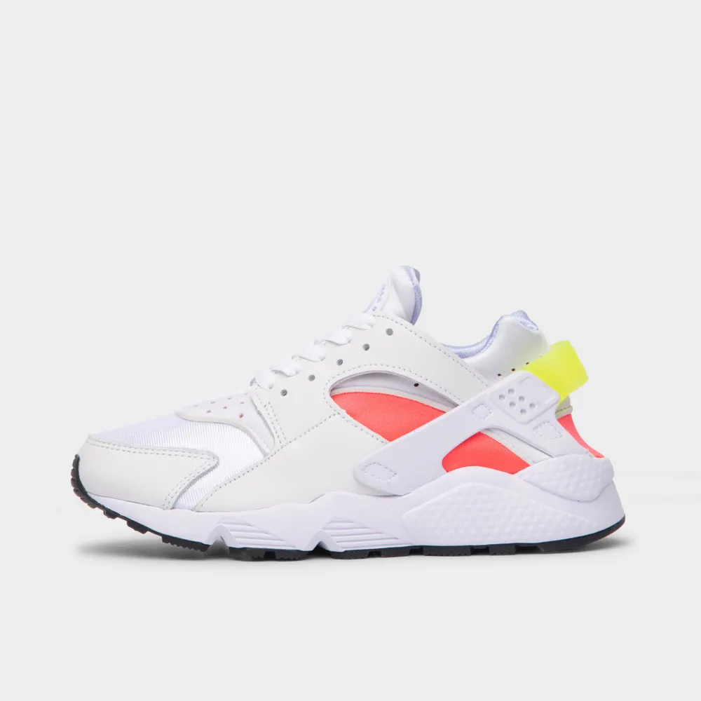 Nike Women's Air Huarache White / Volt - Bright Crimson