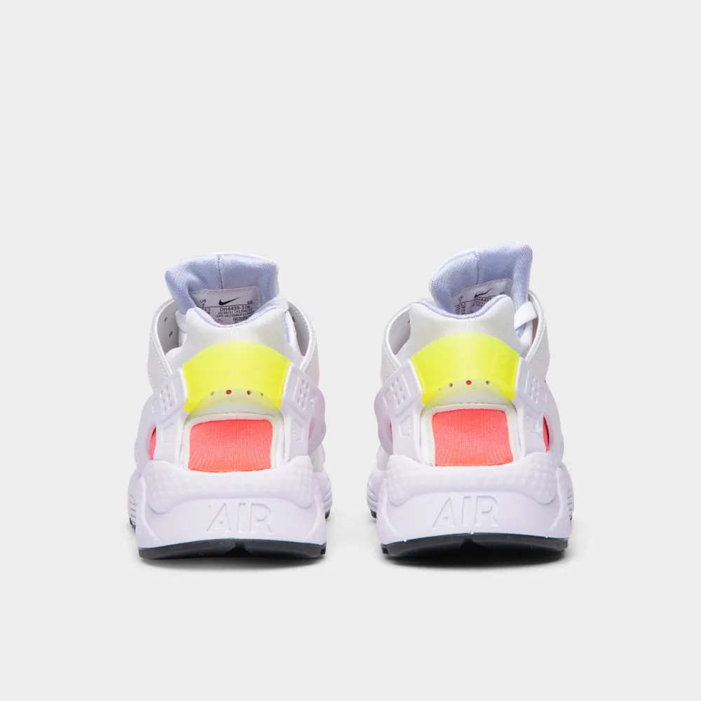 Nike Women's Air Huarache White / Volt - Bright Crimson