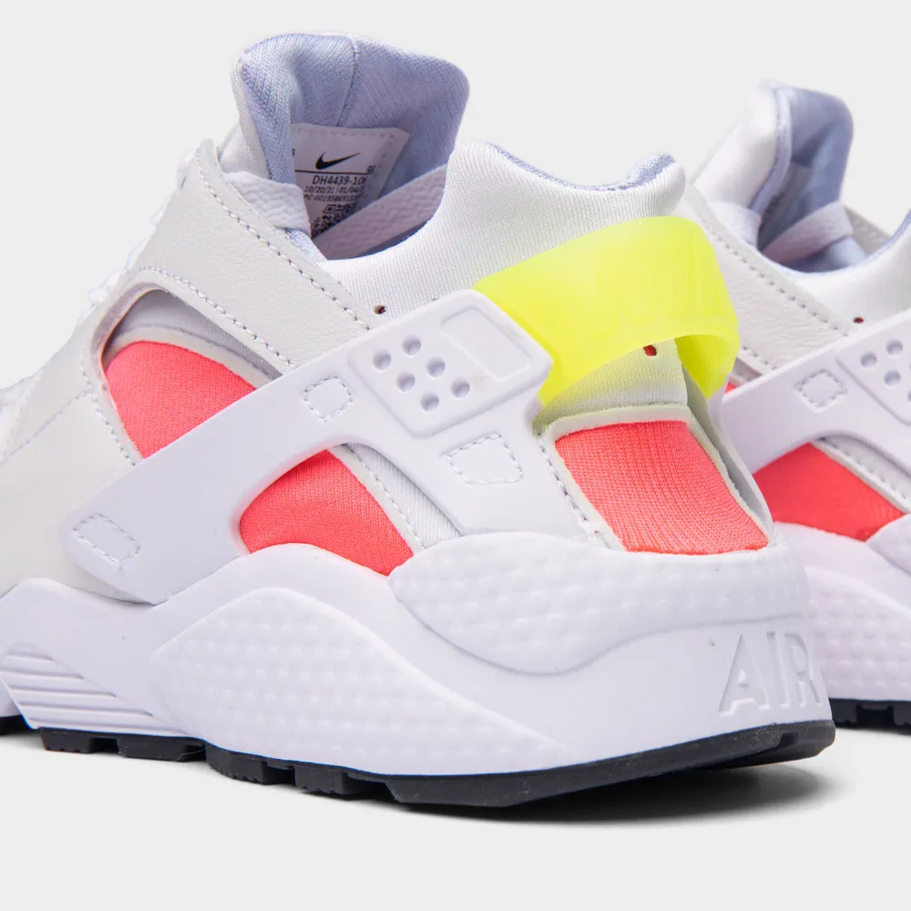 Nike Women's Air Huarache White / Volt - Bright Crimson