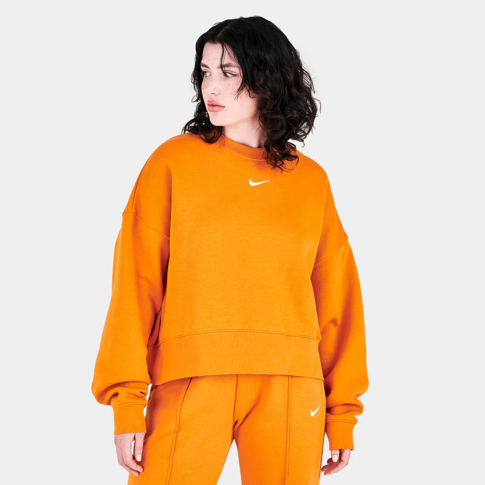 Nike Women’s Sportswear Essentials Oversized Fleece Crew Light Curry / White
