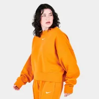 Nike Women’s Sportswear Essentials Oversized Fleece Crew Light Curry / White