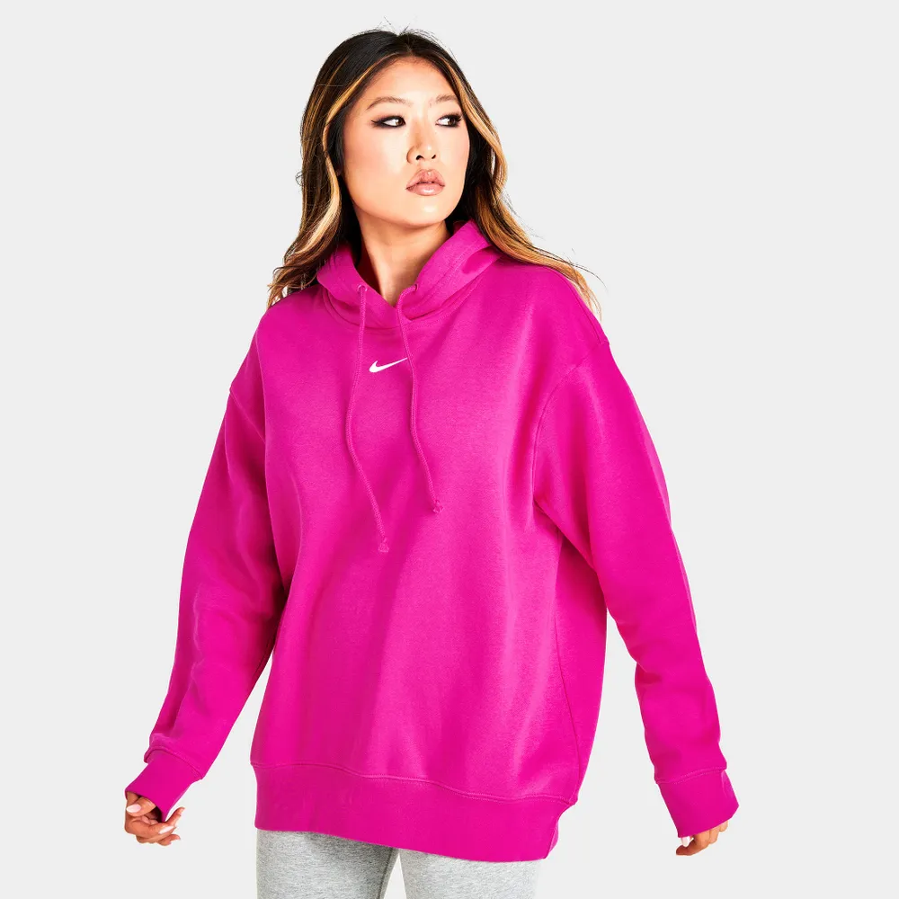 Nike Sportswear Essential Funnel-neck Fleece Pullover Hoodie In Pink, in  Red
