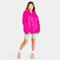 Nike Sportswear Women’s Essentials Oversized Fleece Pullover Hoodie Active Pink / White