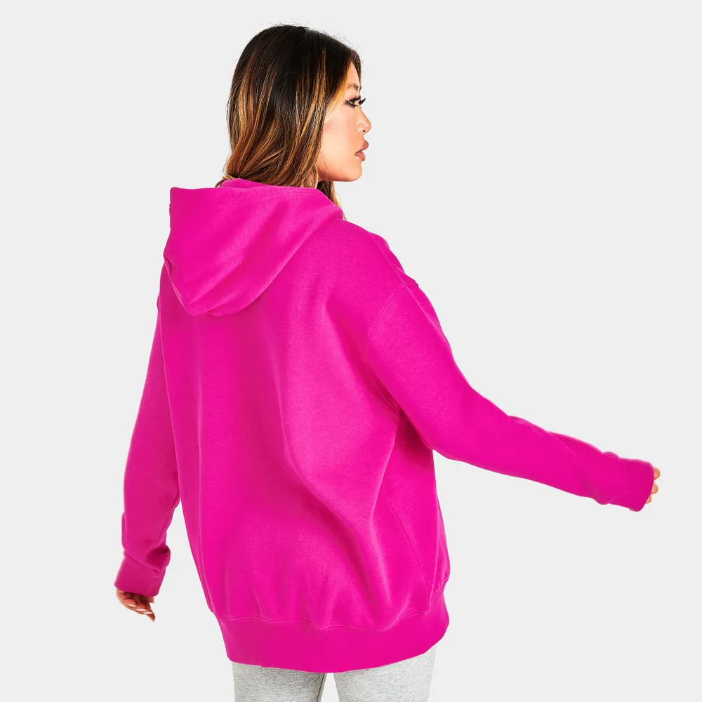Nike Sportswear Women’s Essentials Oversized Fleece Pullover Hoodie Active Pink / White