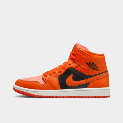 Jordan Women's 1 Mid SE Crimson Bliss / Rush Orange - Black