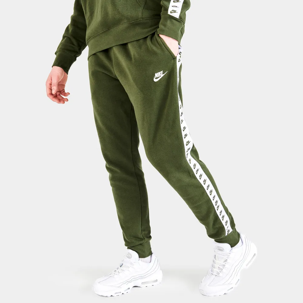 Nike Sportswear Essential Taped Fleece Track Joggers Rough Green / White