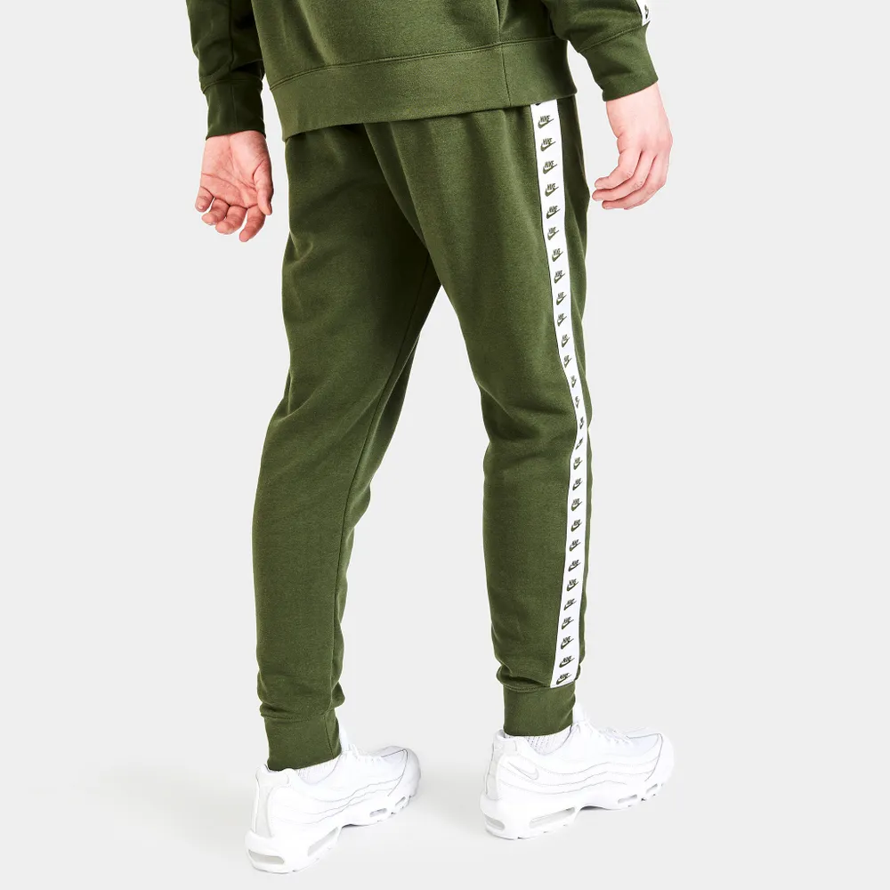 Nike Sportswear Essential Taped Fleece Track Joggers Rough Green / White