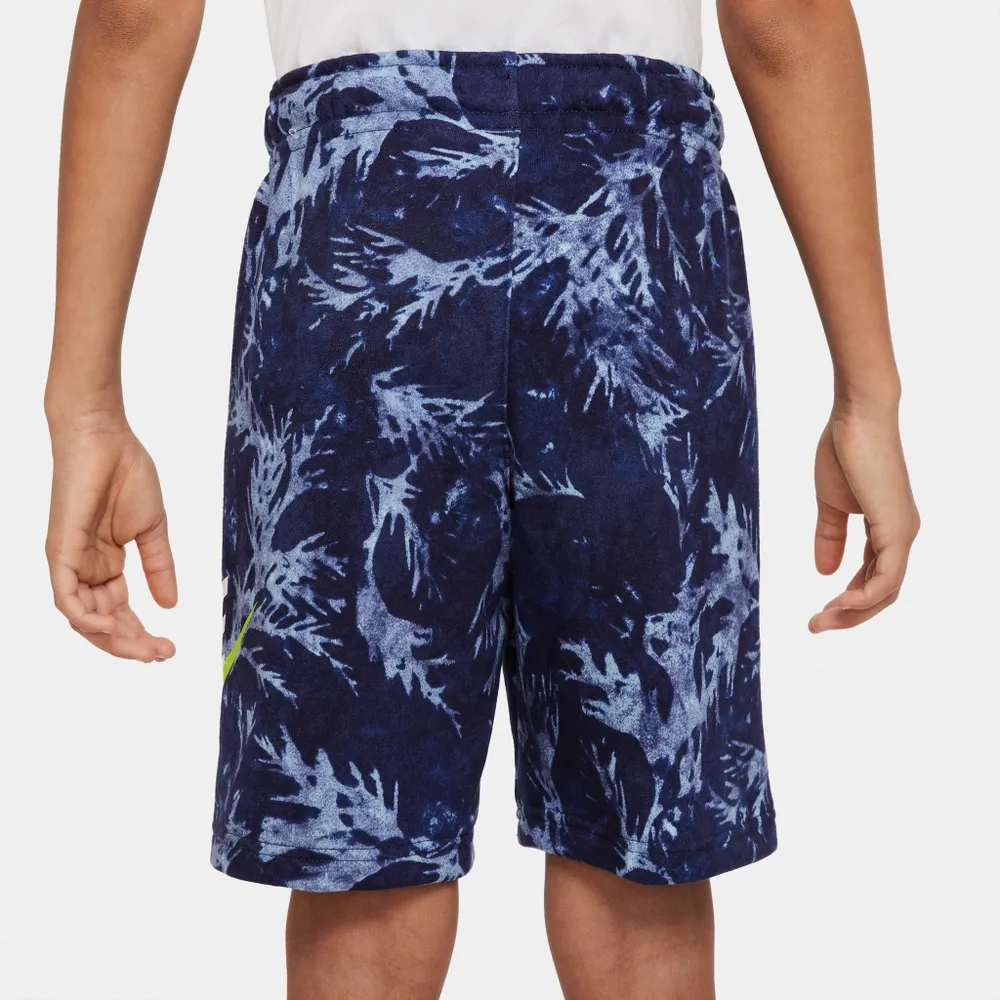 Nike Junior Boys’ Sportswear Printed French Terry Shorts / Midnight Navy