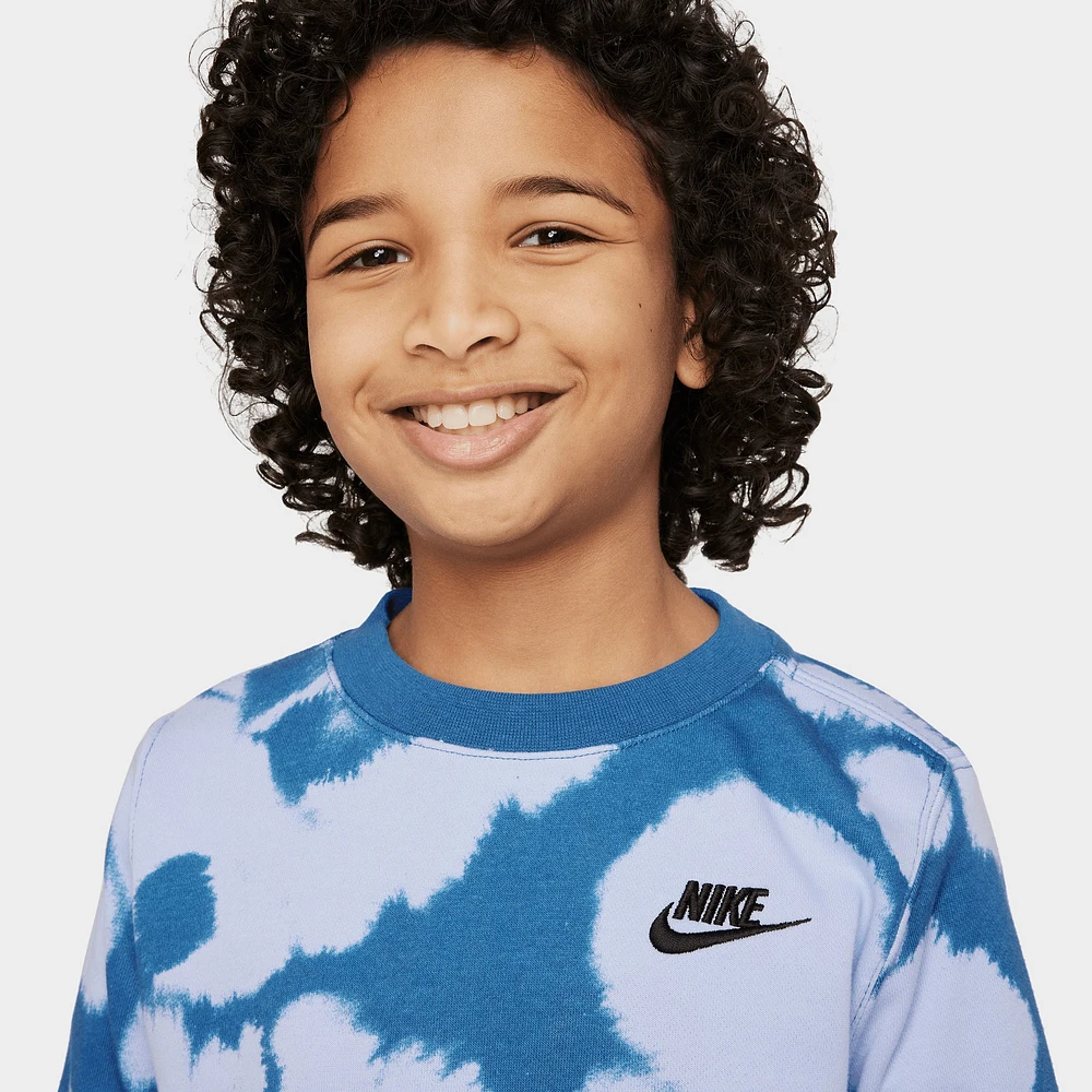 Nike Sportswear Junior Boys' Adult Connect AOP French Terry Crewneck Dark Marina Blue / Black