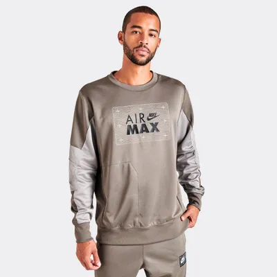 Nike Sportswear Air Max Crewneck Sweatshirt Olive Grey / Enigma Stone - Black