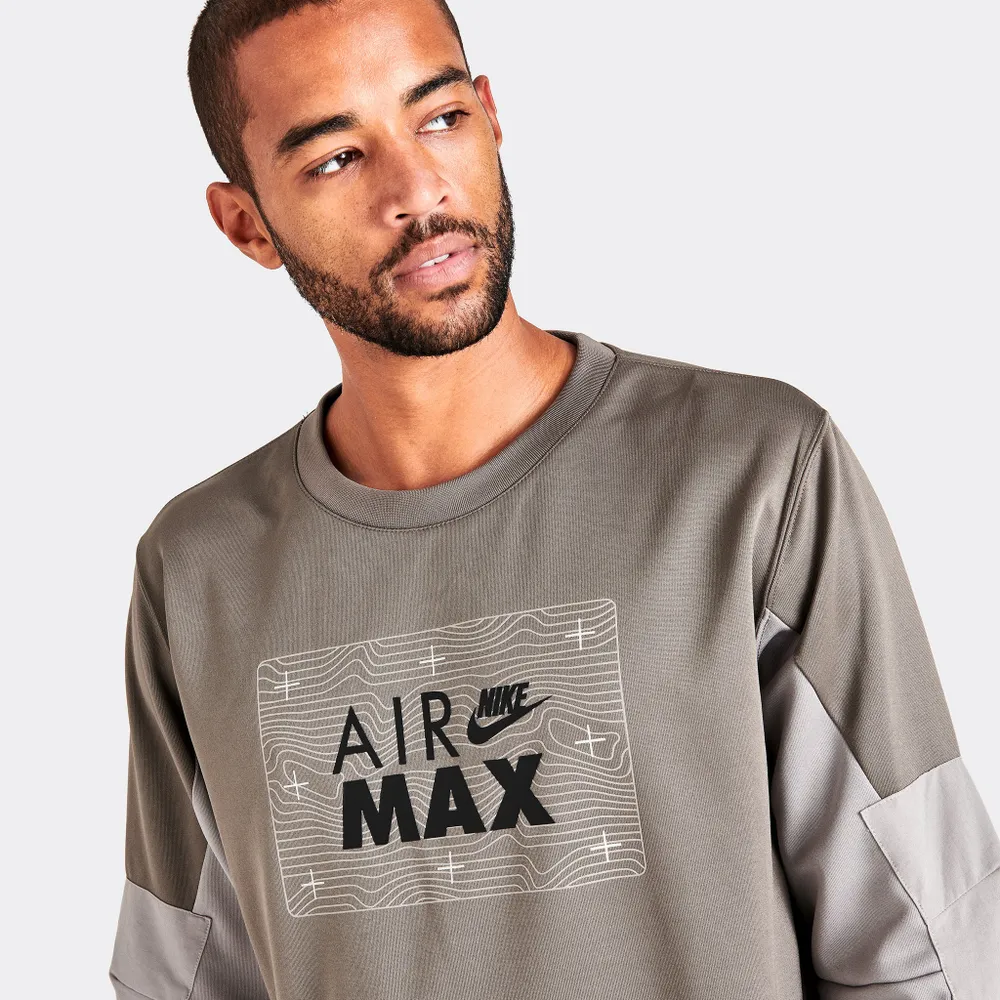 Nike Sportswear Air Max Crewneck Sweatshirt Olive Grey / Enigma