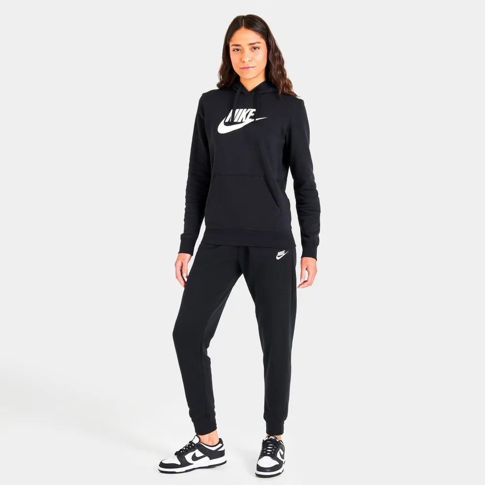 Nike Sportswear Women’s Club Fleece Mid-Rise Joggers Black / White