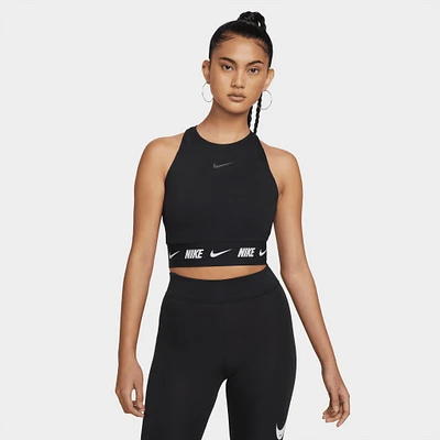 Nike Women's Sportswear Cropped Tape Top / Black