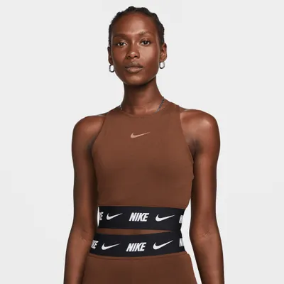 Nike Sportswear Women’s Cropped Tape Top / Cacao Wow