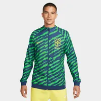 Nike Brazil Academy Pro Full-Zip Knit Soccer Jacket Coastal Blue / Dynamic Yellow