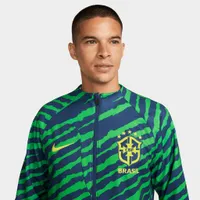 Nike Brazil Academy Pro Full-Zip Knit Soccer Jacket Coastal Blue / Dynamic Yellow