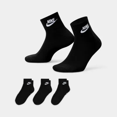 Nike Everyday Essential Ankle Socks (3 Pack) Black / White