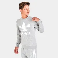 adidas Originals Junior Boys’ Trefoil Crewneck / Medium Grey Heather