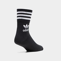 adidas Mid Cut Crew Socks Black / White