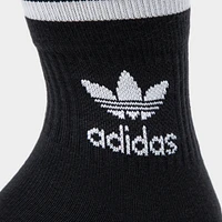 adidas Mid Cut Crew Socks Black / White