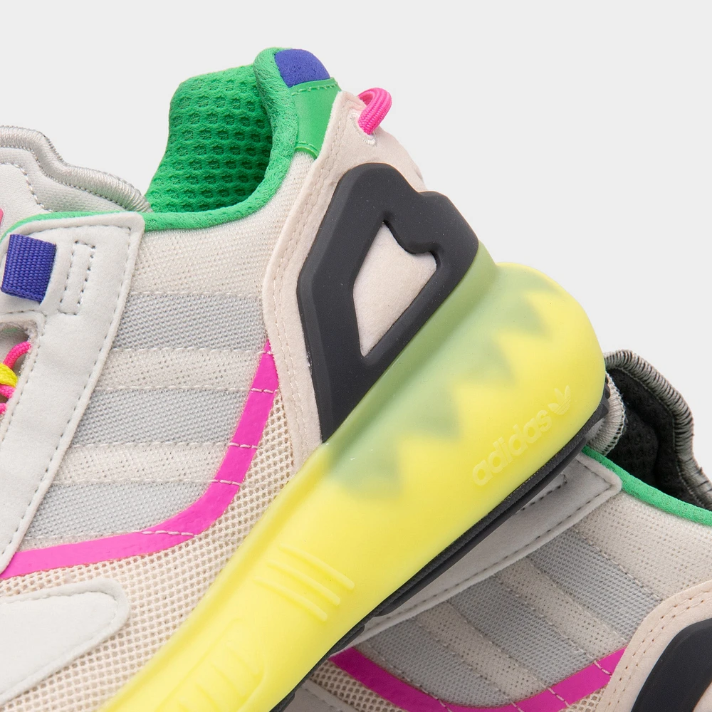 adidas Originals Women's ZX 5K Boost Wonder White / Tint - Acid Yellow