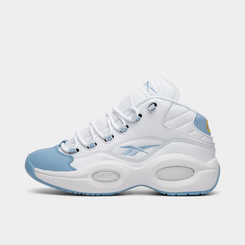 Reebok Question Mid White / Fluid Blue - Toxic Yellow