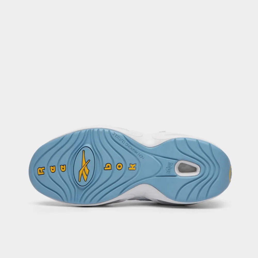 Reebok Question Mid White / Fluid Blue - Toxic Yellow