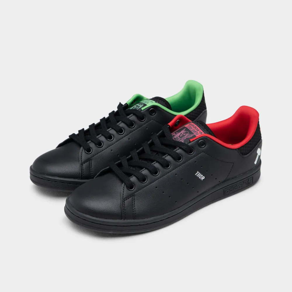 adidas Originals Marvel Stan Smith Core Black / Silver Metallic - Scarlet