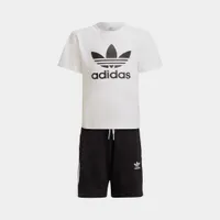 adidas Originals Kids’ Adicolor Shorts and T-shirt Set White / Black